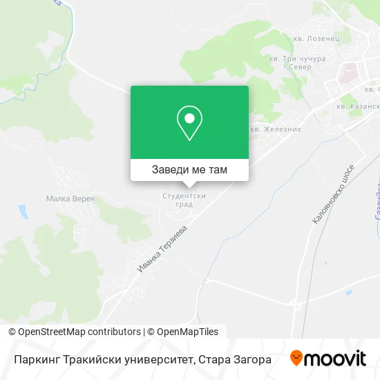 Паркинг Тракийски университет карта