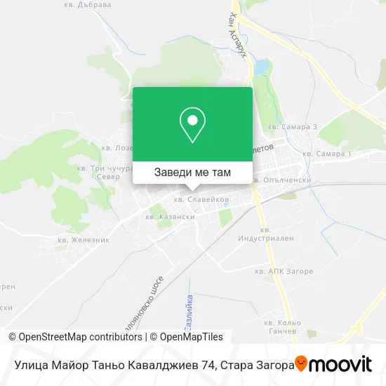 Улица Майор Таньо Кавалджиев 74 карта