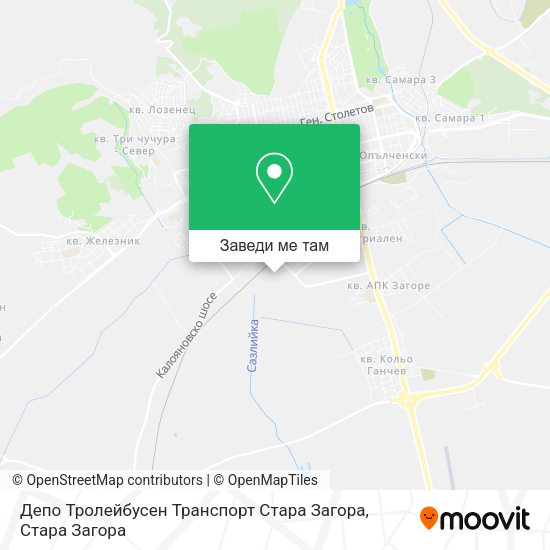 Депо Тролейбусен Транспорт Стара Загора карта
