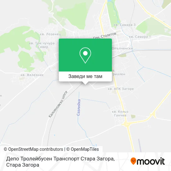Депо Тролейбусен Транспорт Стара Загора карта
