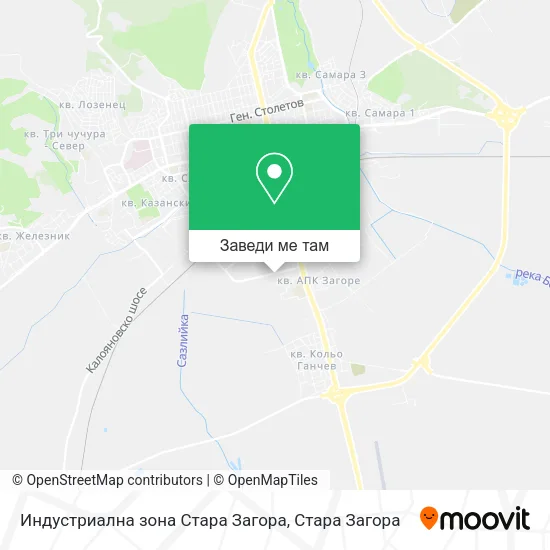 Индустриална зона Стара Загора карта