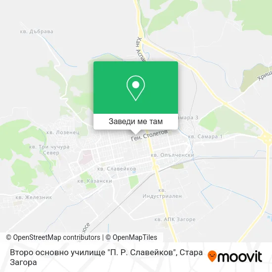 Второ основно училище "П. Р. Славейков" карта