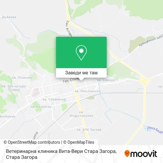 Ветеринарна клиника Вита-Вери Стара Загора карта