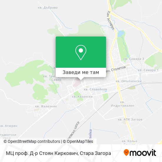 МЦ проф. Д-р Стоян Киркович карта