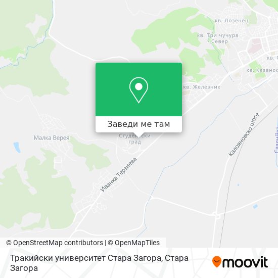 Тракийски университет Стара Загора карта