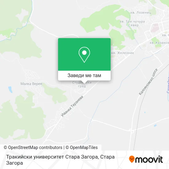 Тракийски университет Стара Загора карта