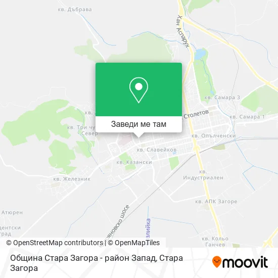 Община Стара Загора - район Запад карта