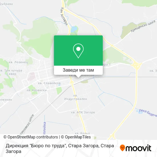 Дирекция "Бюро по труда", Стара Загора карта