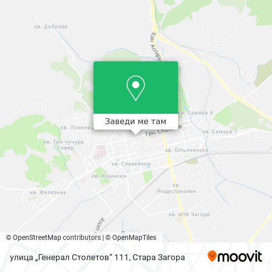 улица „Генерал Столетов“ 111 карта