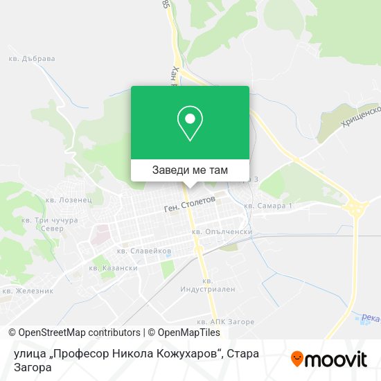 улица „Професор Никола Кожухаров“ карта