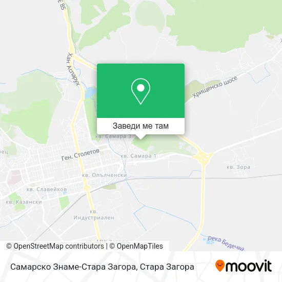 Самарско Знаме-Стара Загора карта