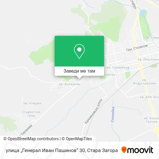 улица „Генерал Иван Пашинов“ 30 карта
