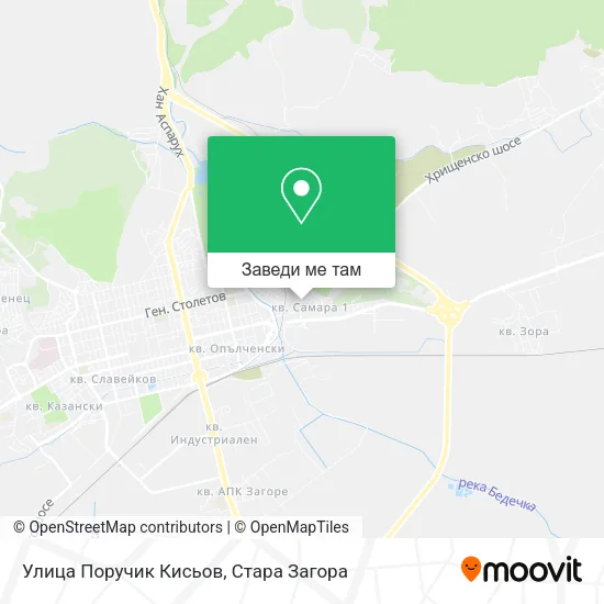 Улица Поручик Кисьов карта