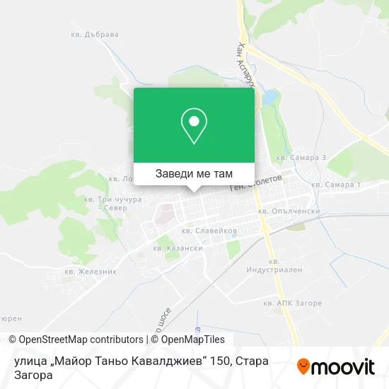 улица „Майор Таньо Кавалджиев“ 150 карта