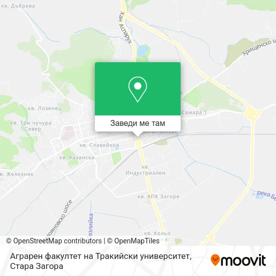 Аграрен факултет на Тракийски университет карта