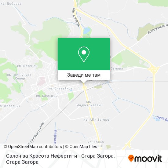 Салон за Красота Нефертити - Стара Загора карта