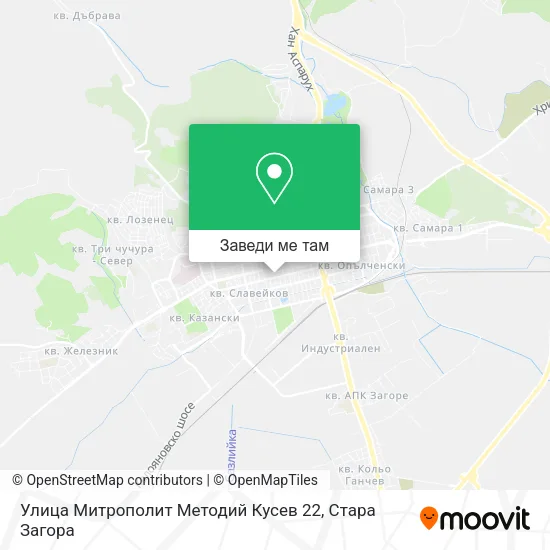 Улица Митрополит Методий Кусев 22 карта