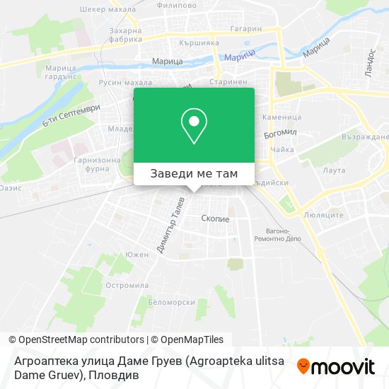 Агроаптека улица Даме Груев (Agroapteka ulitsa Dame Gruev) карта