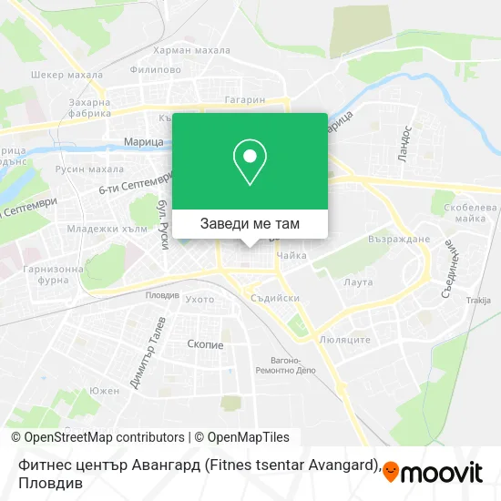 Фитнес център Авангард (Fitnes tsentar Avangard) карта