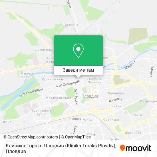 Клиника Торакс Пловдив (Klinika Toraks Plovdiv) карта