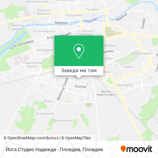 Йога Студио Надежда - Пловдив карта