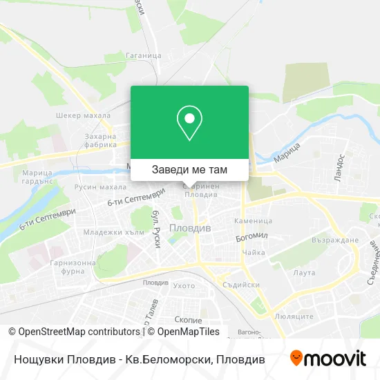 Нощувки Пловдив - Кв.Беломорски карта