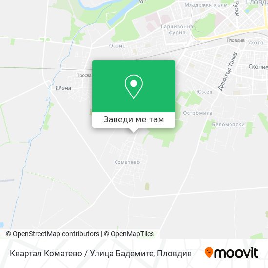 Квартал Коматево / Улица Бадемите карта