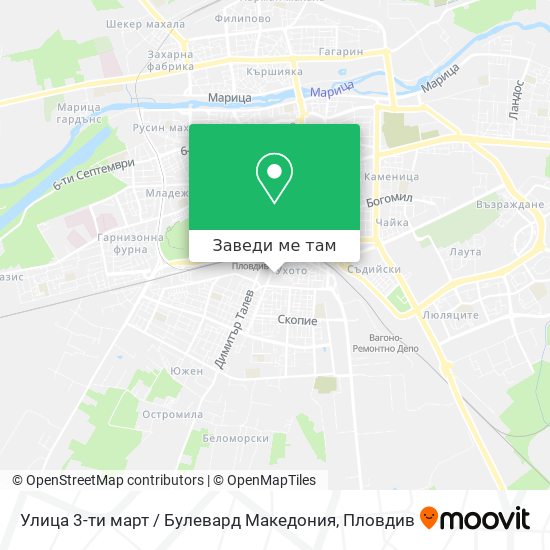 Улица 3-ти март / Булевард Македония карта
