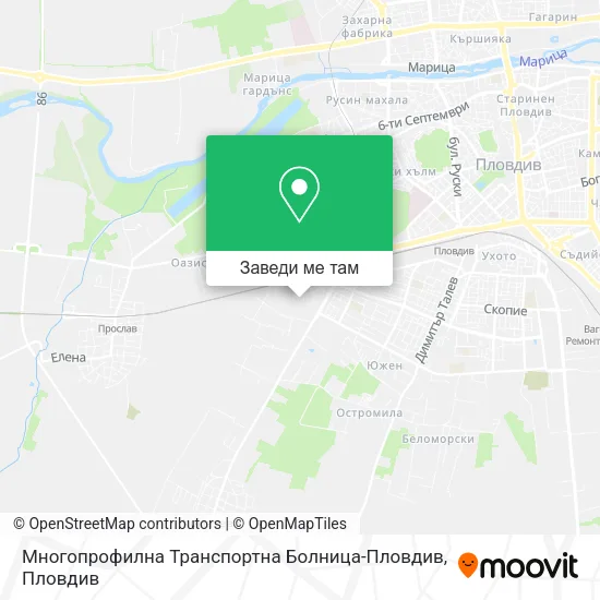 Многопрофилна Транспортна Болница-Пловдив карта