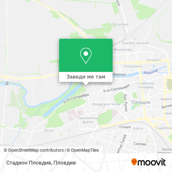 Стадион Пловдив карта