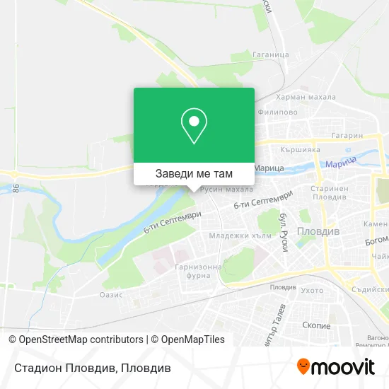 Стадион Пловдив карта
