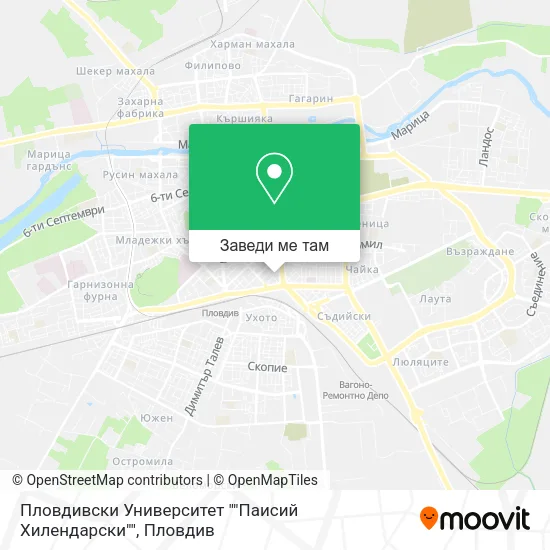 Пловдивски Университет ""Паисий Хилендарски"" карта