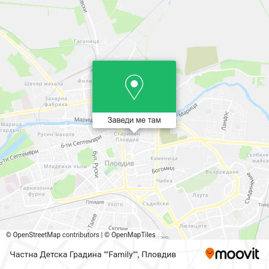 Частна Детска Градина ""Family"" карта