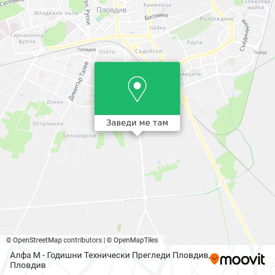 Алфа М - Годишни Технически Прегледи Пловдив карта