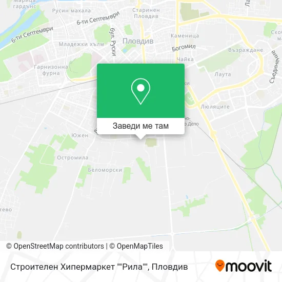 Строителен Хипермаркет ""Рила"" карта