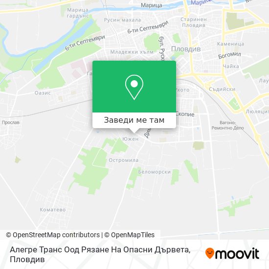 Алегре Транс Оод Рязане На Опасни Дървета карта