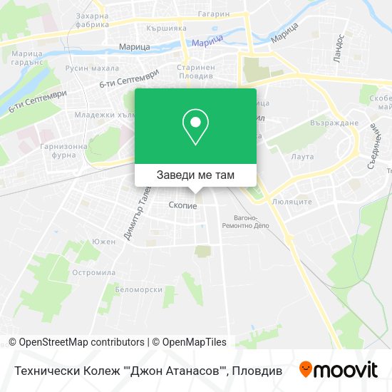 Технически Колеж ""Джон Атанасов"" карта