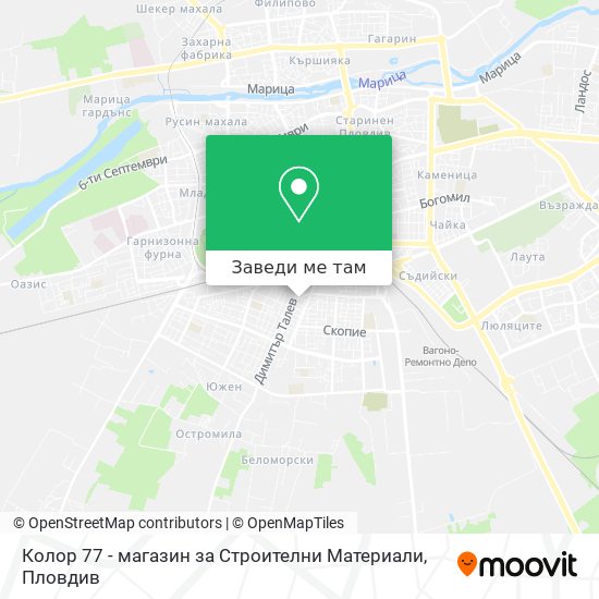 Колор 77 - магазин за Строителни Материали карта