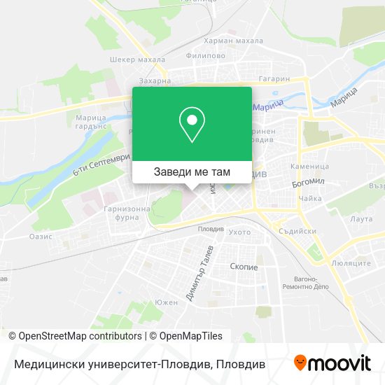 Медицински университет-Пловдив карта