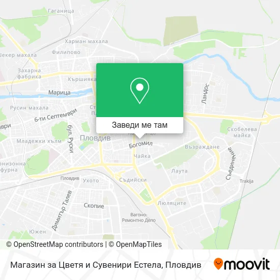 Магазин за Цветя и Сувенири Естела карта