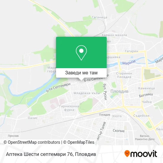 Аптека Шести септември 76 карта