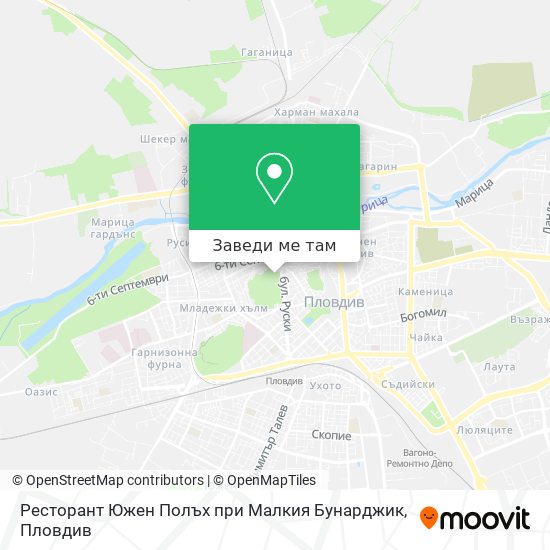 Ресторант Южен Полъх при Малкия Бунарджик карта