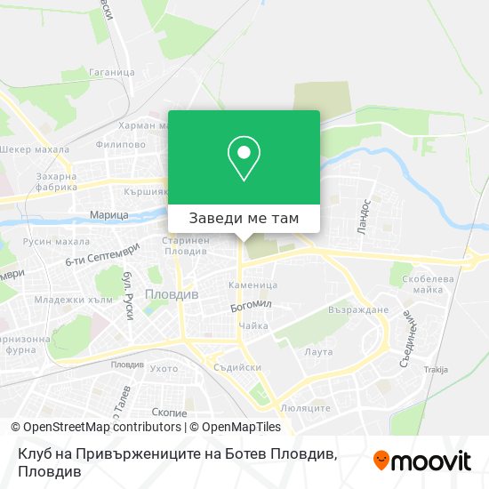 Клуб на Привържениците на Ботев Пловдив карта