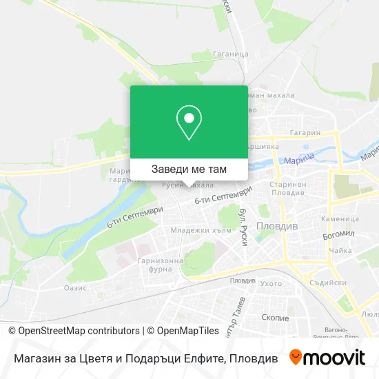 Магазин за Цветя и Подаръци Елфите карта