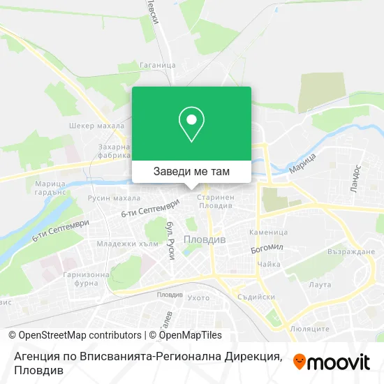 Агенция по Вписванията-Регионална Дирекция карта