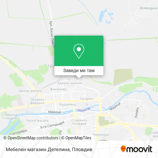 Мебелен магазин Детелина карта