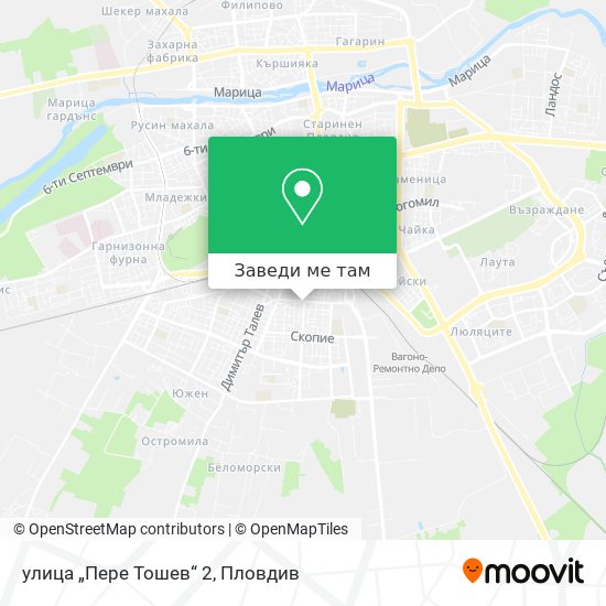 улица „Пере Тошев“ 2 карта