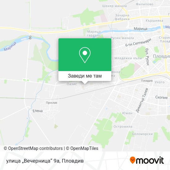 улица „Вечерница“ 9а карта