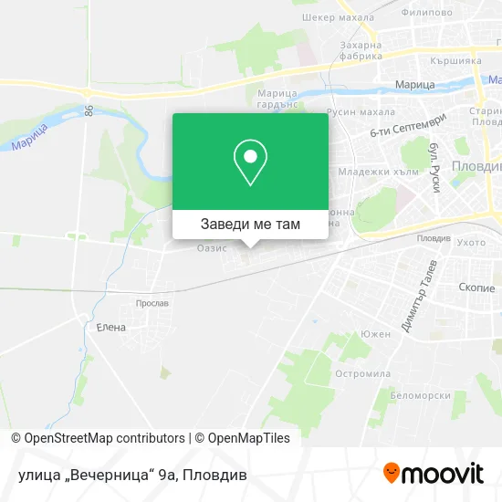 улица „Вечерница“ 9а карта