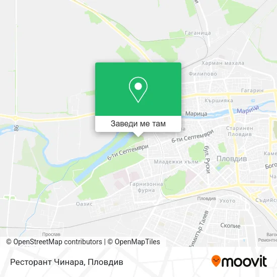 Ресторант Чинара карта